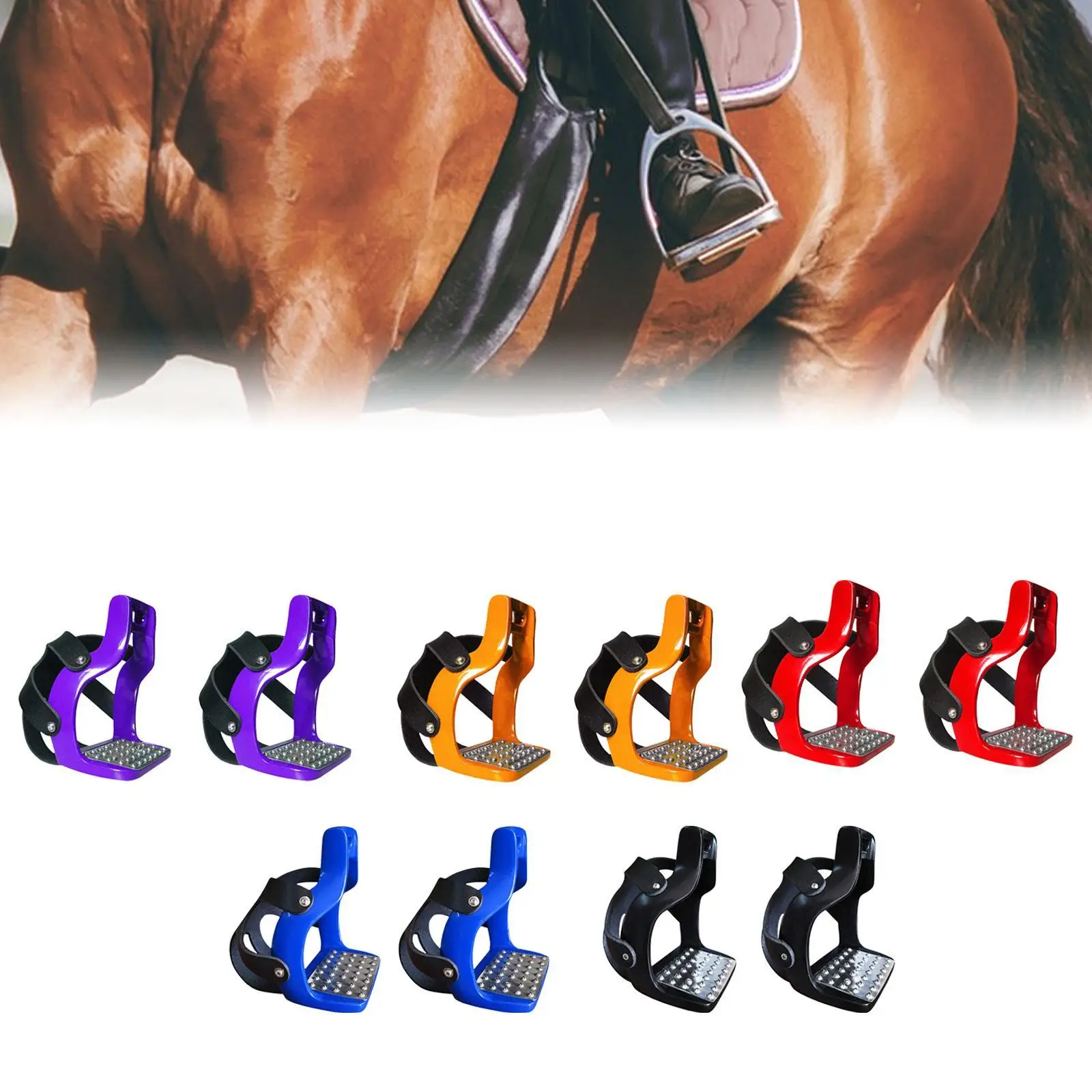 2x 승마 등자, 말 안장 등자, 승마용 전문 알루미늄 영어 승마 보호 안장