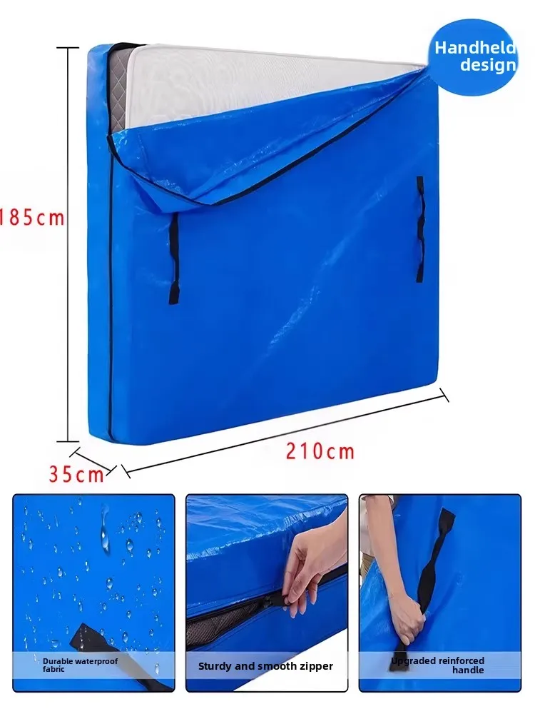 Thickened Plastic Zipper Mattress Moving Protection Bag Dustproof Cover for Bedding Packing And Storage Moving Essential
