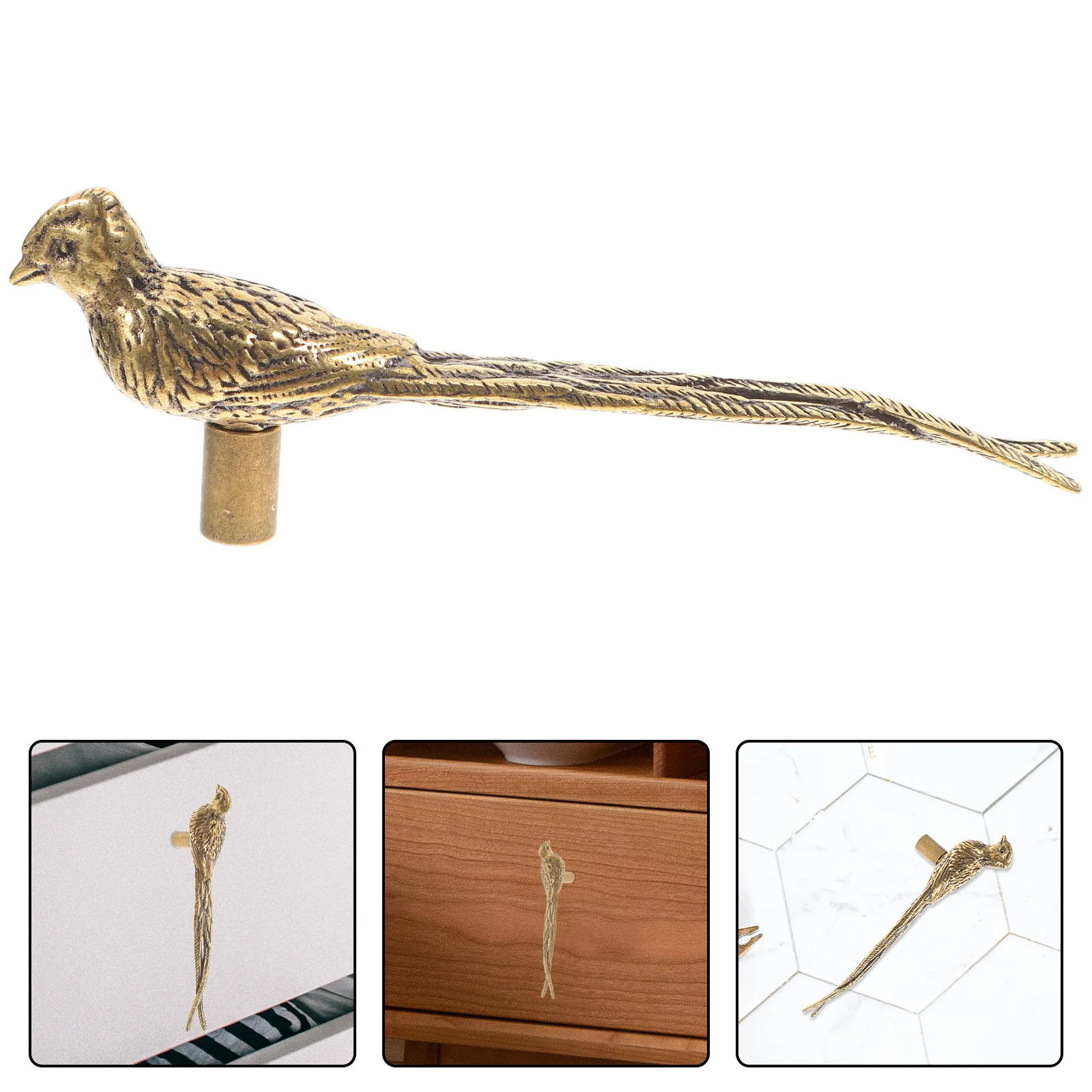 

Unique Bird Shaped Brass Handle Vintage Cabinet Door Pull Handle Decorative Metal Drawer Knob Brass Handles for Cabinets