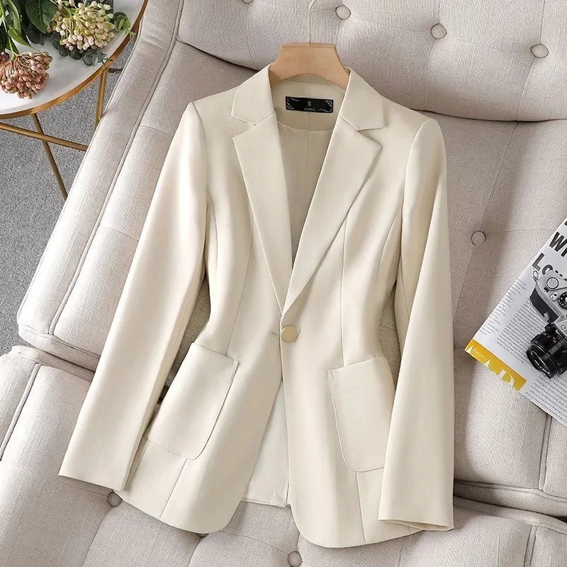 Ladies Long Sleeve Spring Casual Blazer 2024 New Fashion Business Suits Women Outerwear Work Office Blazer Female Coats Jacket