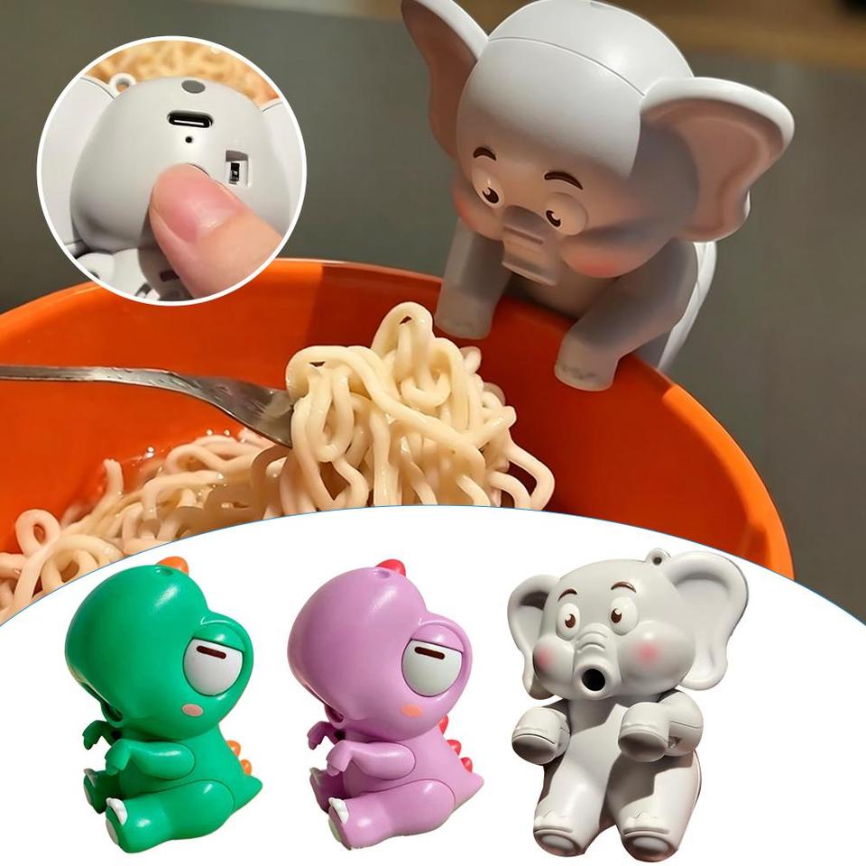  Mini Elephant Food Cooler Fan, Hands-free Baby Feeding Helper, Clip-on Design for Bowls, Portable & USB Rechargeable ﻿ 
