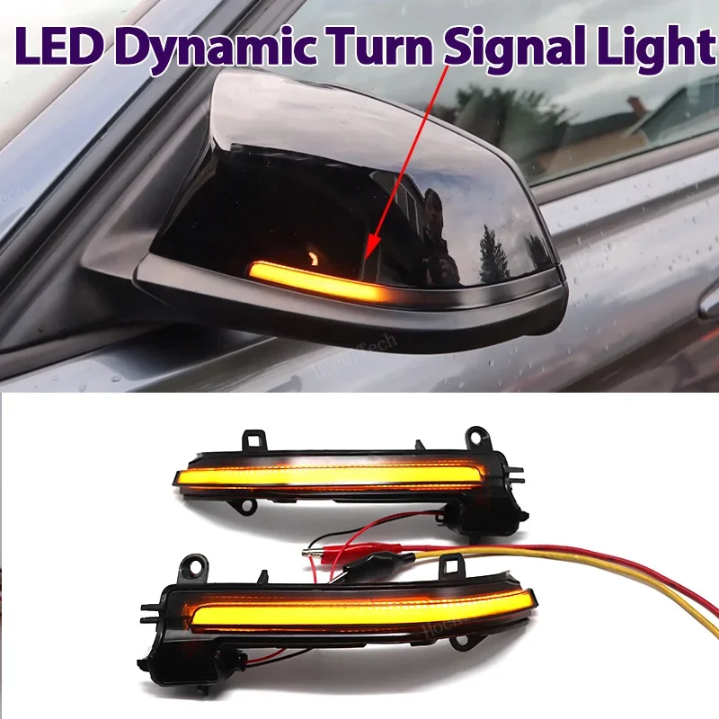 2x Dynamic Side Mirror Blinker Light LED Turn Signal Lamps For BMW 1 2 3 4 Series F20 F21 F22 F23 F30 F31 F32 F33 F34 X1 E84 I3