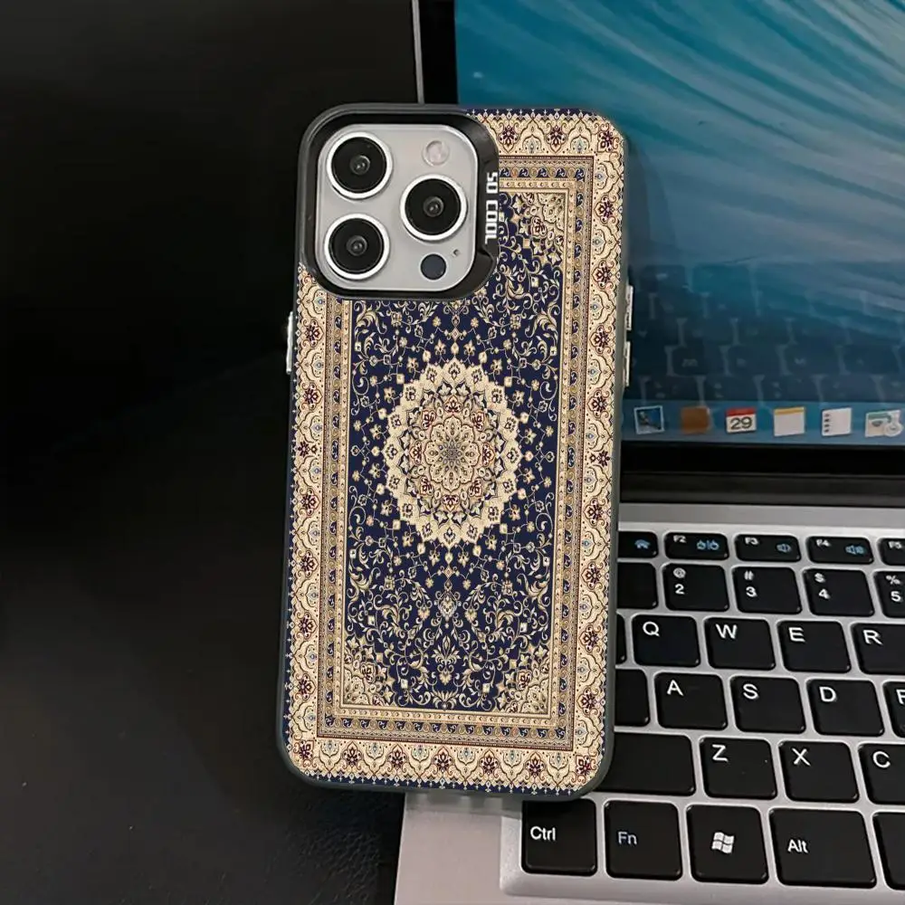 

Retro Persian patterns case for iPhone17 16 15 14 13 12 11 Pro/ Max/Plus shock-proof rear cover anti-fingerprint