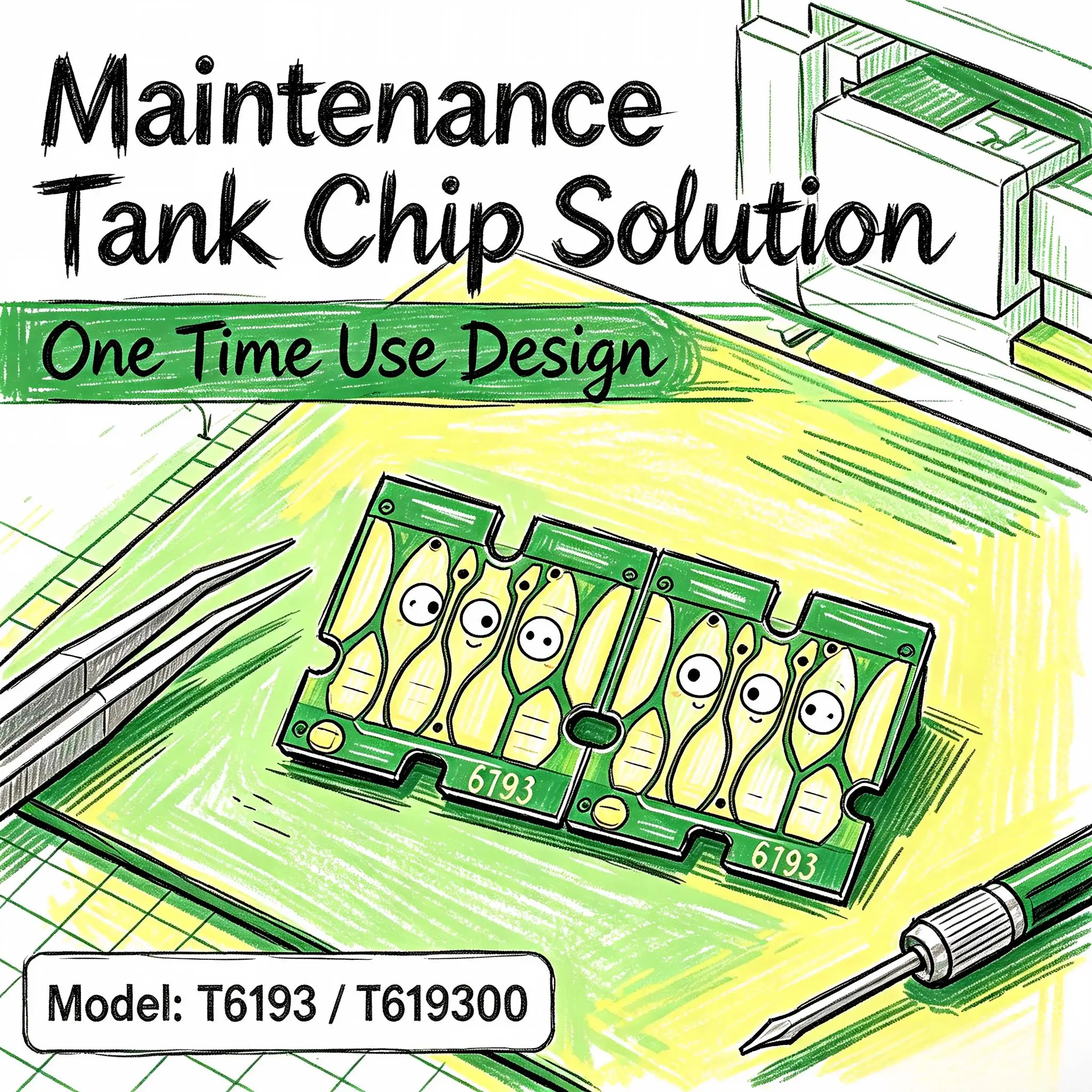 2 / 10PCS T6193  Maintenance Tank Chips For Epson T3200 T5200 T7200 T3270 T5270 T7270 F6000 F6070 P10000 Waste Ink Tank