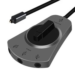EMK Optical Cable 3-Way Digital Optical Audio Cable 1in 3out Toslink Cable Manual Switch Selector for DVD TV Soundbar Speaker