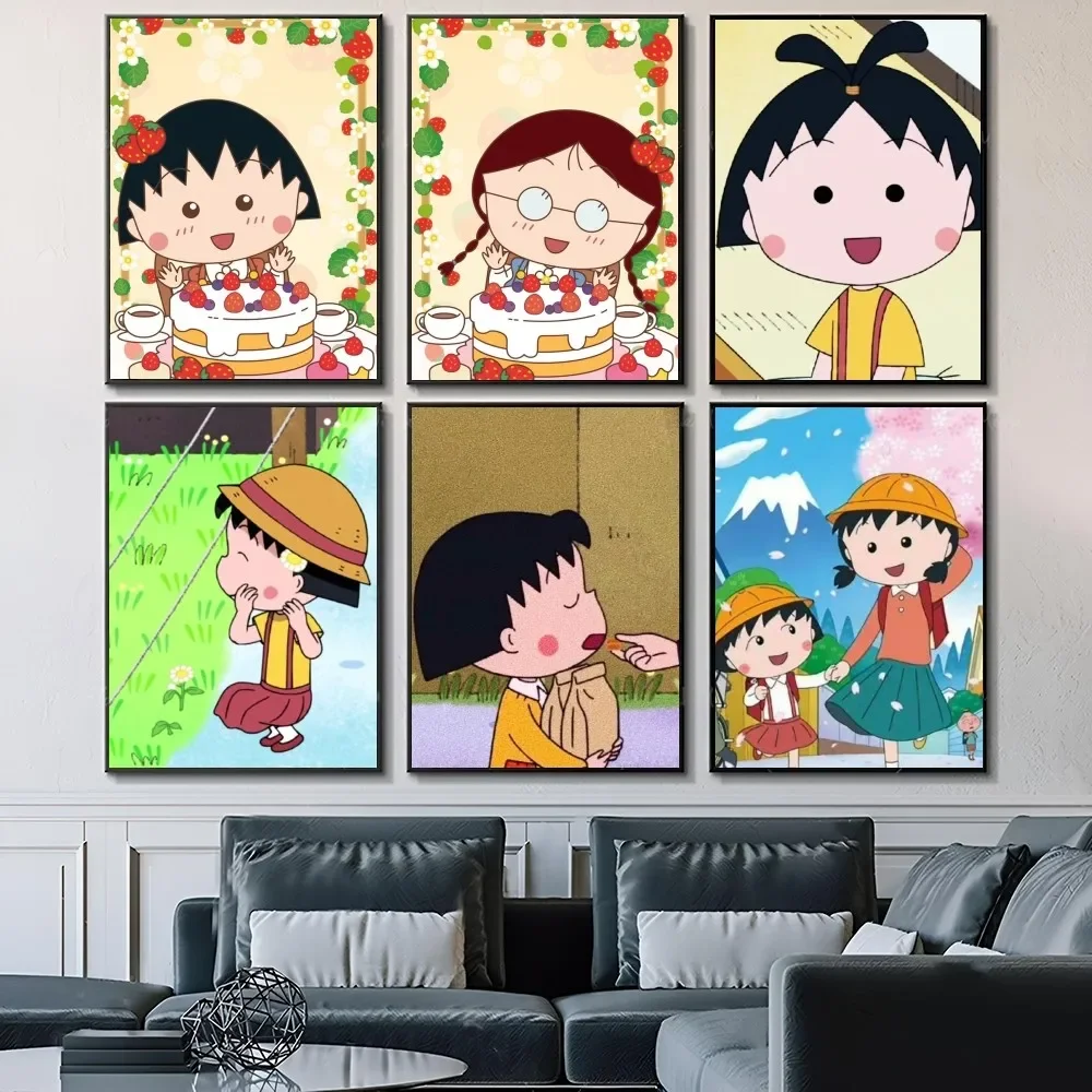 1pc Anime C-Chibi Maruko Anime  Poster Paper Print Home Bedroom Entrance Bar Cafe Art Painting Decoration