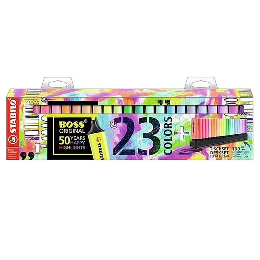Germany Stabilo Original 23 Fluorescent Highlighter Pastel Ink Pen Marker 50th Anniversary Desk Set Office Pen Pastel