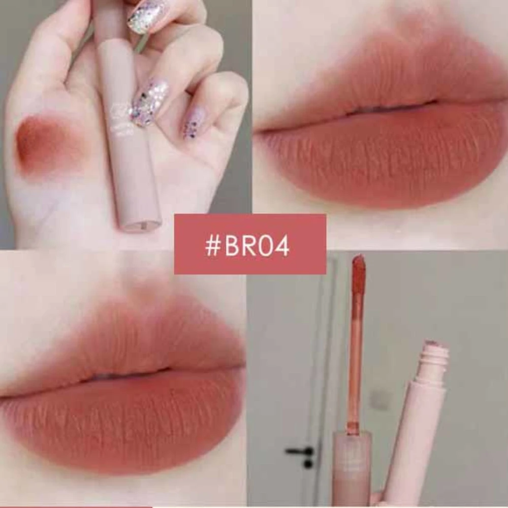 Batom líquido matte aveludado com 12 tons, brilho labial impermeável de longa duração, sexy para mulheres, maquiagem cosmético tslm1