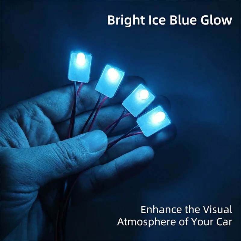 mini size 4Pcs LED Transparent Ambient Light Lamp Body Circular Car Inner Bowl Light Door Handle Handrail Light
