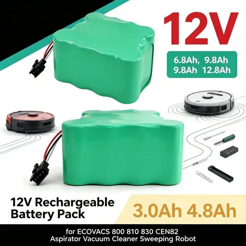 ECOVACS 800 810 830 CEN82 Robot Vacuum Battery Pack,12V Rechargeable 3000mAh 4800mAh 6800mAh