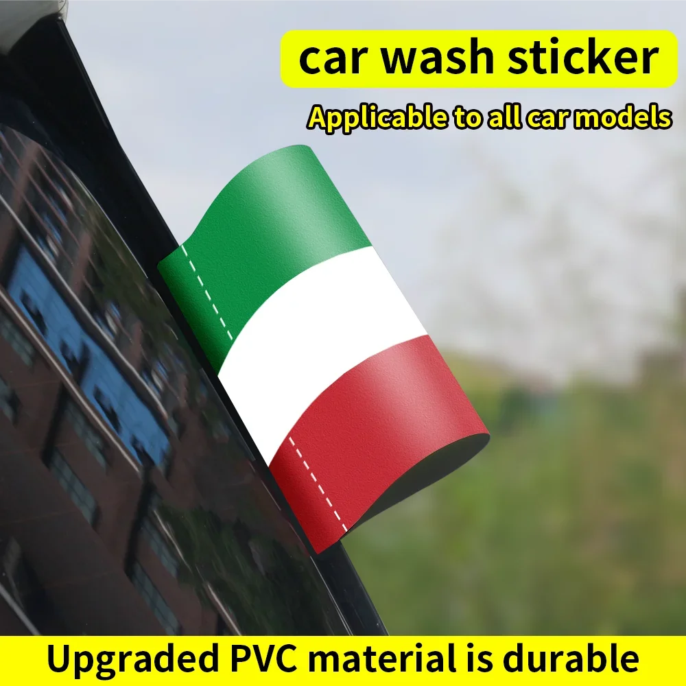 Italy Flag Car Sticker Waterproof Sunproof PVC Decor Decal for Window Trunk Universal Auto Exterior Car Wash Label Accessories