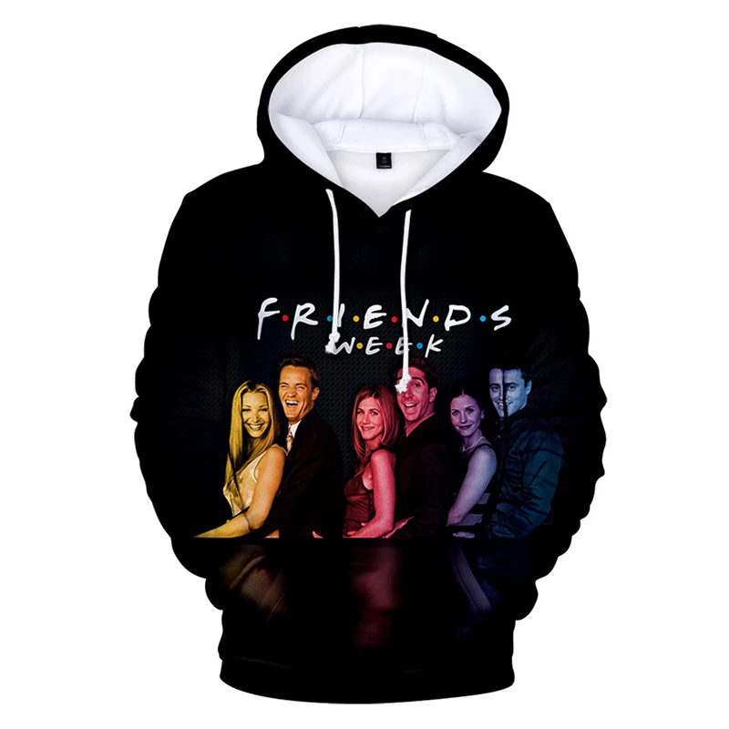 Sudadera con capucha con estampado 3D de Friends para hombre, ropa de calle de gran tamaño, sudadera con capucha de la serie de Tv Friends, otoño e invierno, novedad de 2023