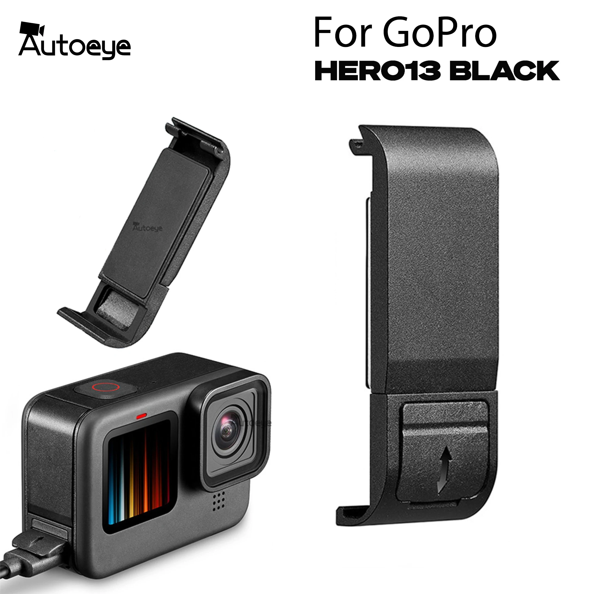 for GoPro Hero 13 12 Black Flip Battery Side Cover Removable Battery Door Lid Replacement Charging Case Port Go Pro Accessorie