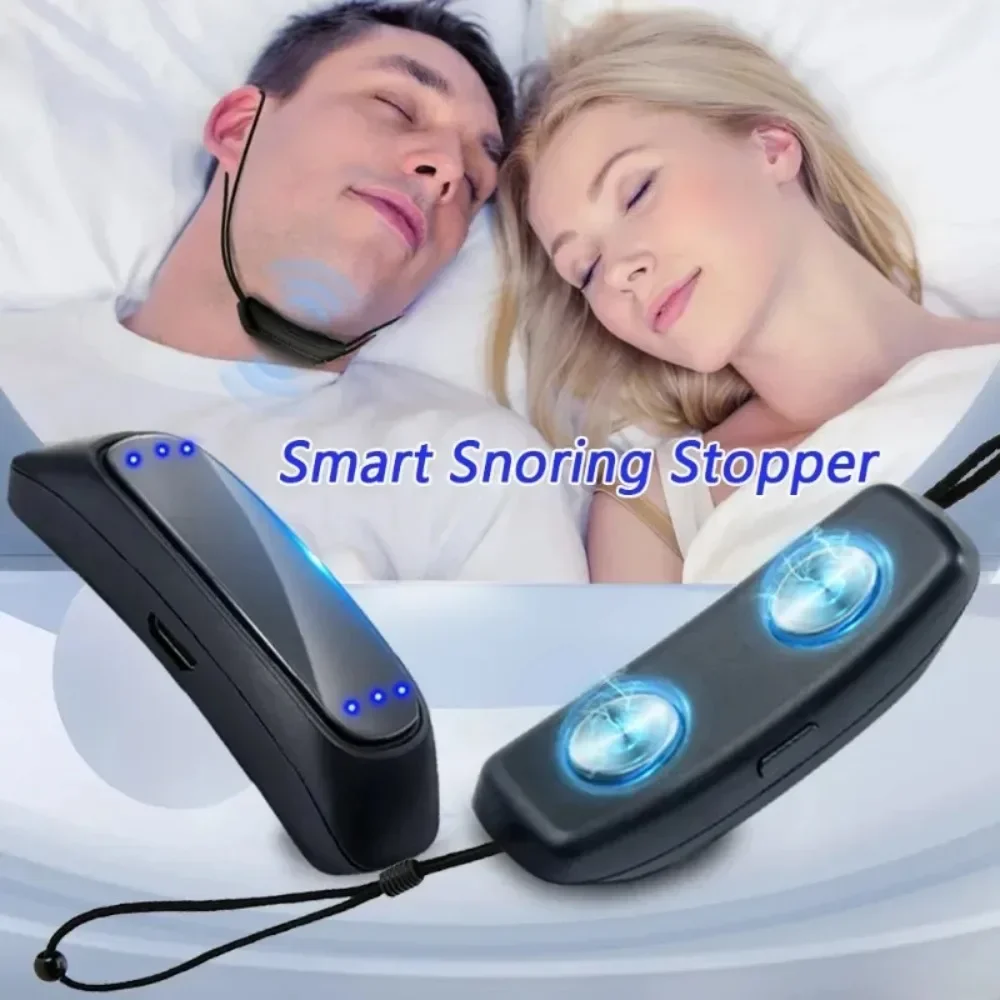 EMS Pulse Anti Snoring Device Electric Smart Sound Wave Induction Stop Snore Devices Stop Sleep Apnea Noise Reduction Sleep Aids