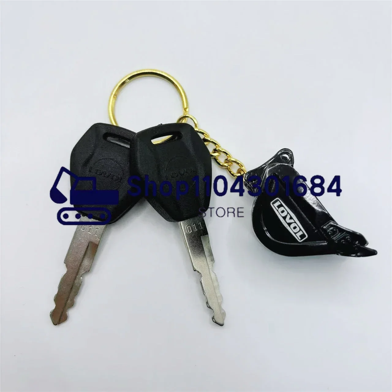 

2PCS Keys for 011 Lovol Excavator FR60 65 80 150 210 230 260 330 480 550 Ignition Key for Heavy Equipment Excavator Keychain Key