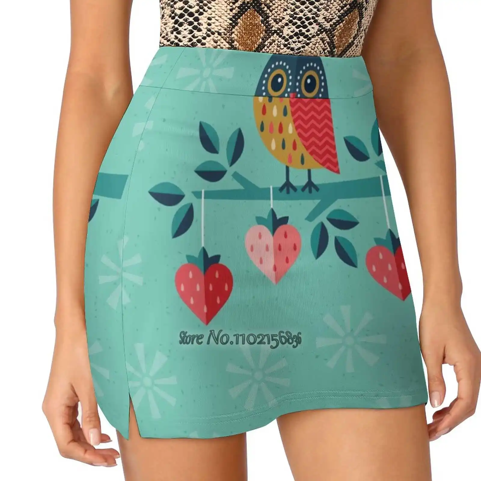 

Owl Always Love You Women Tennis Skirts Golf Badminton Pantskirt Sports Phone Pocket Skort Owl Owls Love Strawberry Hearts