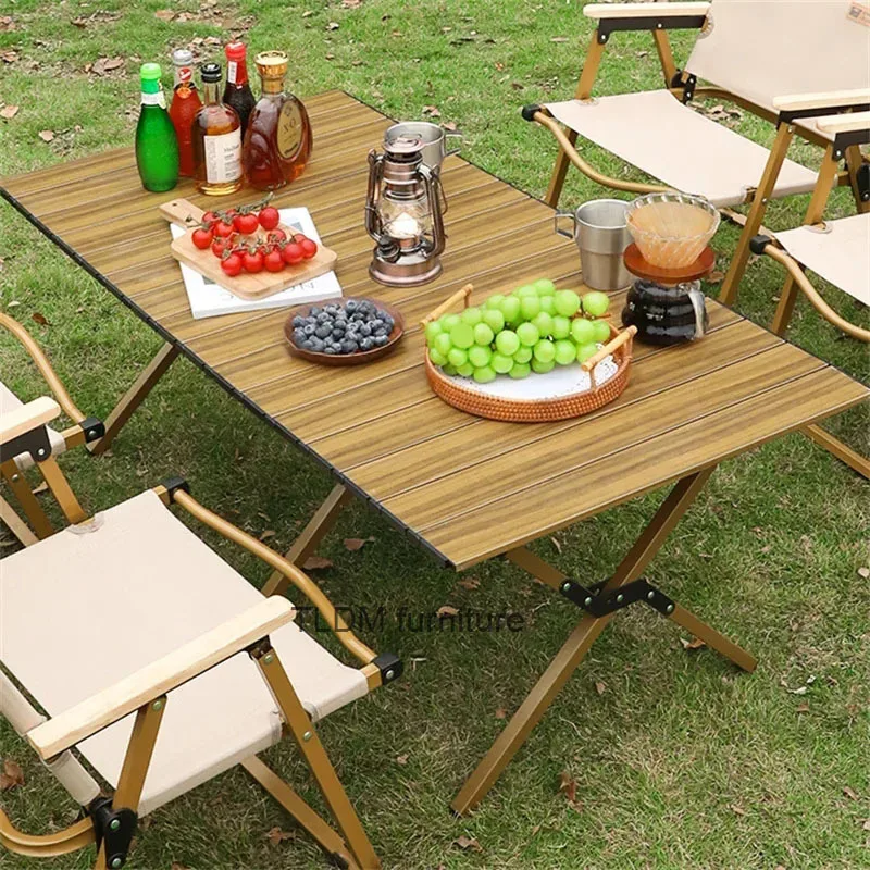 

Folding Table Camping Picnic Egg Roll Table Portable Outdoor Furniture Detachable Hiking Travel BBQ Tea Table Camping Supplies