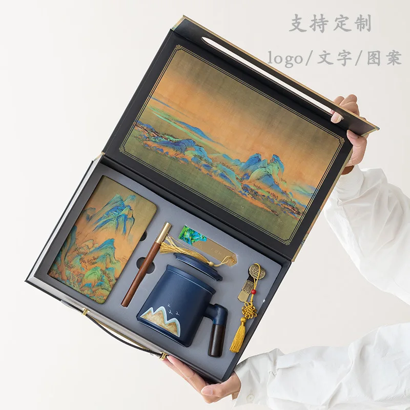 

Подарочный набор PYJ Qianli Jiangshan Guochao для корпоративных клиентов: керамическая продукция в подарок к годовщине компании