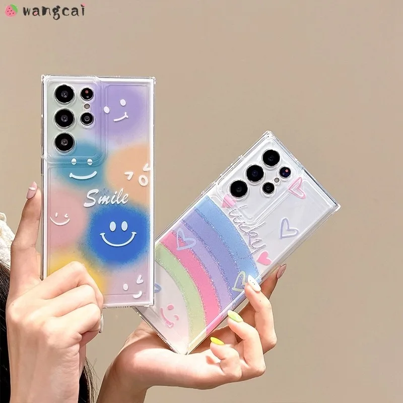 

For Samsung Galaxy M54 M53 M35 M52 M51 M15 M34 M33 M32 4G M23 M13 5G Phone Case Gradient Smiling Face Smile Soft Cover