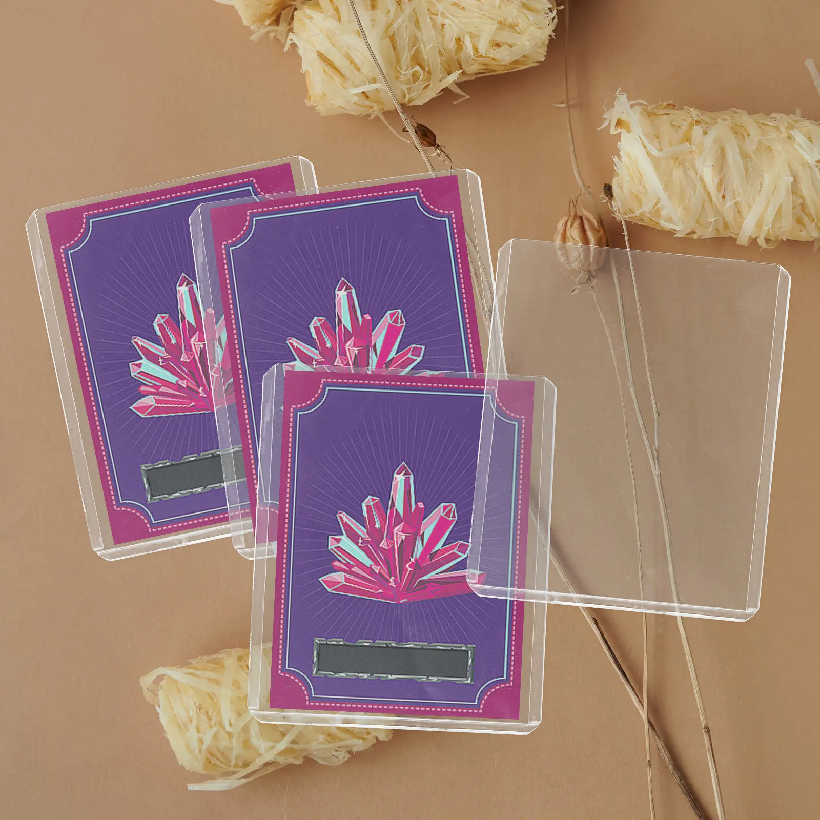 

25Pcs Professional Hard Card Sleeves PVC Material Clear View Game Card Protector for Trading Cards Board Games Mini Cards