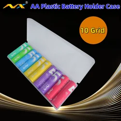 Semi-translucent Plastic Case Container Bag Case Organizer Box Case Holder Storage Box Cover For 10pcs AA Battery Box