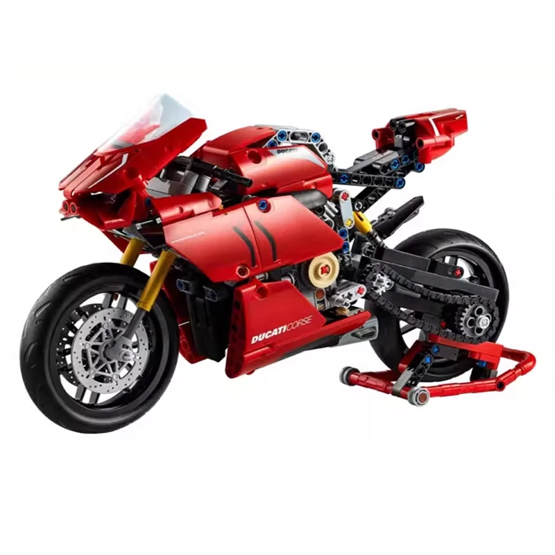 

Технический мотоцикл Ducatis, гоночный автомобиль, набор строительных блоков, модель мотоцикла, автомобиль, кирпичи, игрушки для детей, рождественские подарки