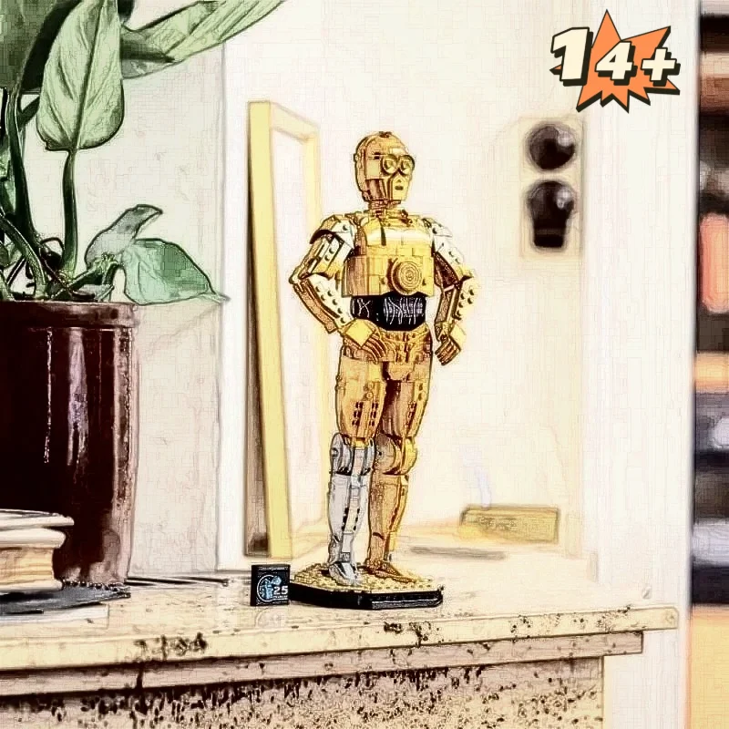 

1140 шт. Disney MOC-75398 C-3PO робот-дрояд строительные блоки модель кирпичи сборка игрушки подарки на день рождения и Рождество домашний декор