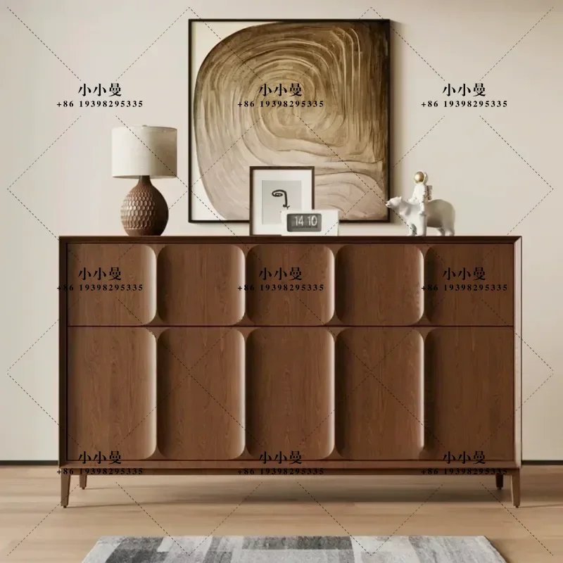 Italian Minimalist Solid Wood Sideboard Entryway Cabinet Wall Mounted Storage Console Table for Dining Room Hallway Porch