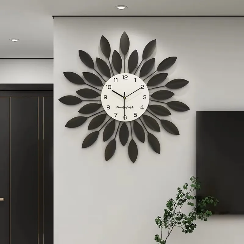 Relógio de parede de quartzo tamanho grande novo design preto clássico mãos arte elegante relógio de parede grande cozinha silencioso relogio de parede decoração