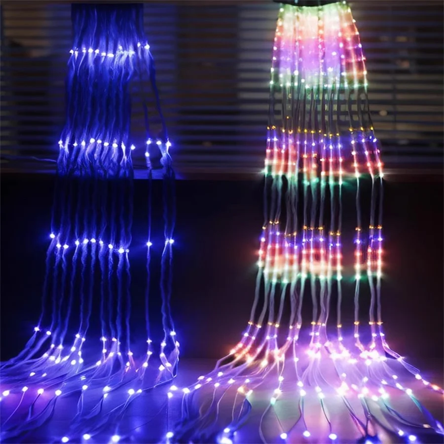 

3X6M 3X9M 3X12M Water Flow Curtain String Light Outdoor Waterfall Curtain Icicle Light Meteor Shower Rain Fairy Light