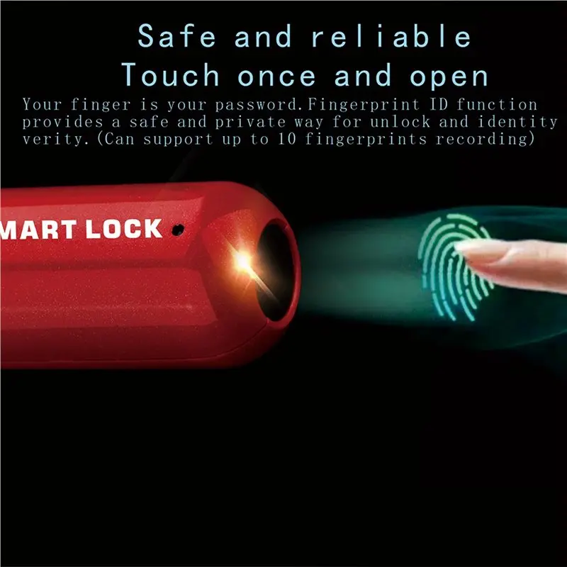 【PHONE ACCESSORY】2X Fingerprint Padlock M01 Smart Door Lock Keyless USB Rechargeable Security For Home Bike Locker Re