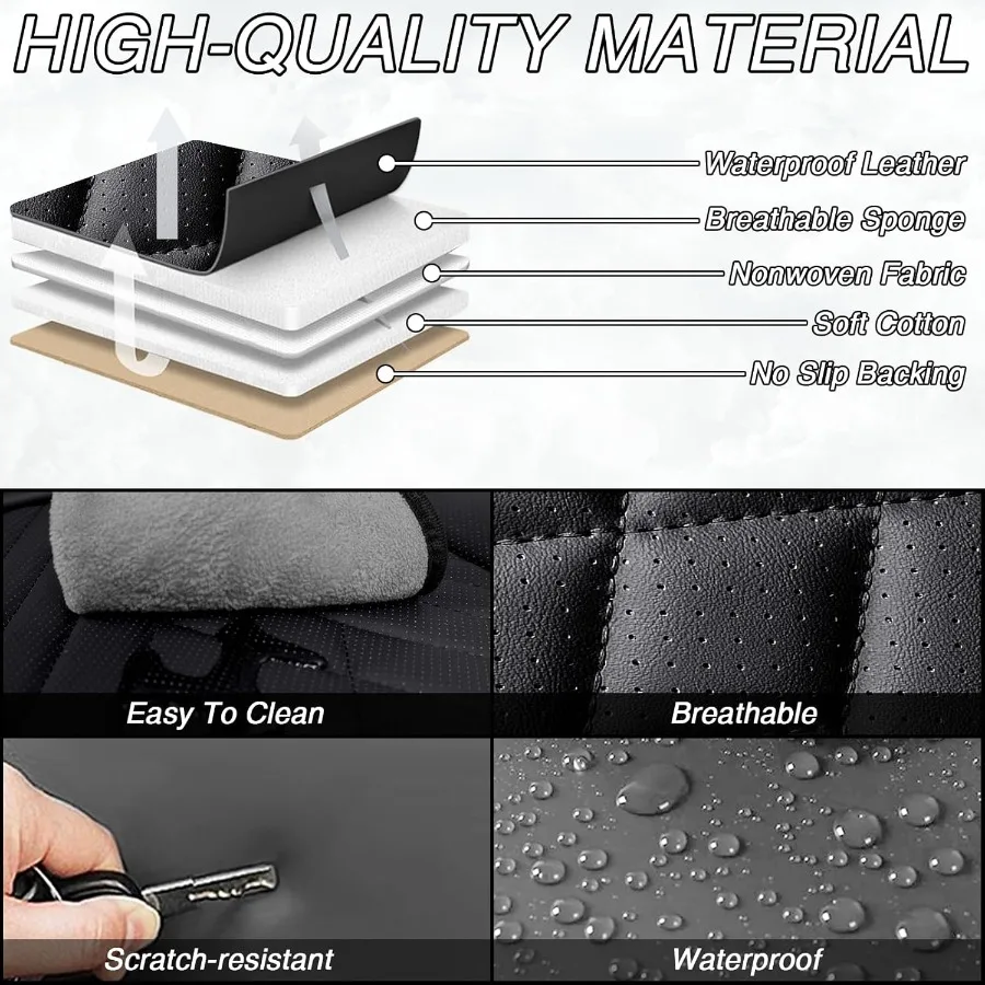 أغطية مقاعد السيارة لسوبارو Crosstrek 20162026 قسط جلد نابا مقاوم للماء المضادة للانزلاق تغطية كاملة مخصصة صالح سوبارو كرو