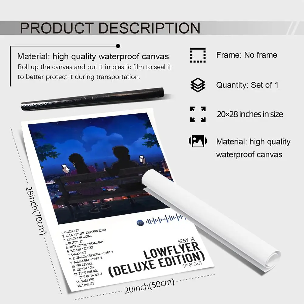 البوب مغني الراب B_BENY J_JR ألبوم HD الكتان قماش المشارك جدار الفن يطبع لغرفة المعيشة غرفة نوم مكتب هدية تزيين المنزل