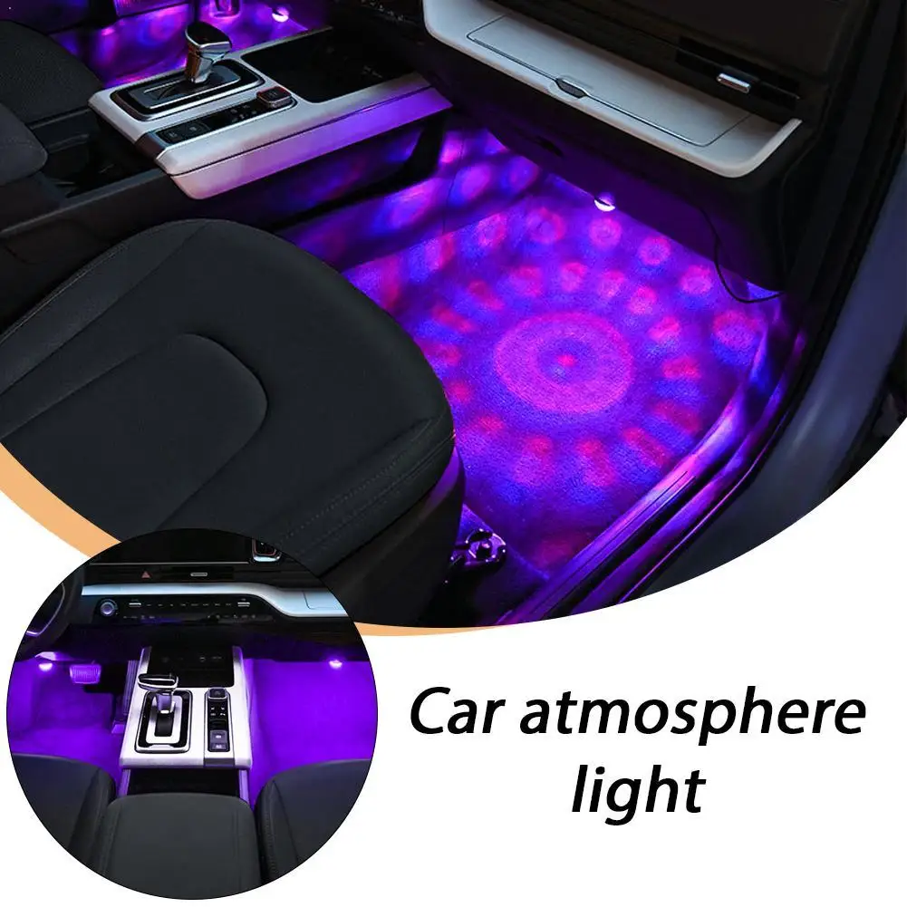 

USB-перезаряжаемый автомобильный атмосферный светильник RGB в виде диско-шара с пультом ДУ для салона автомобиля, домашних вечеринок, спальни и фестивалей