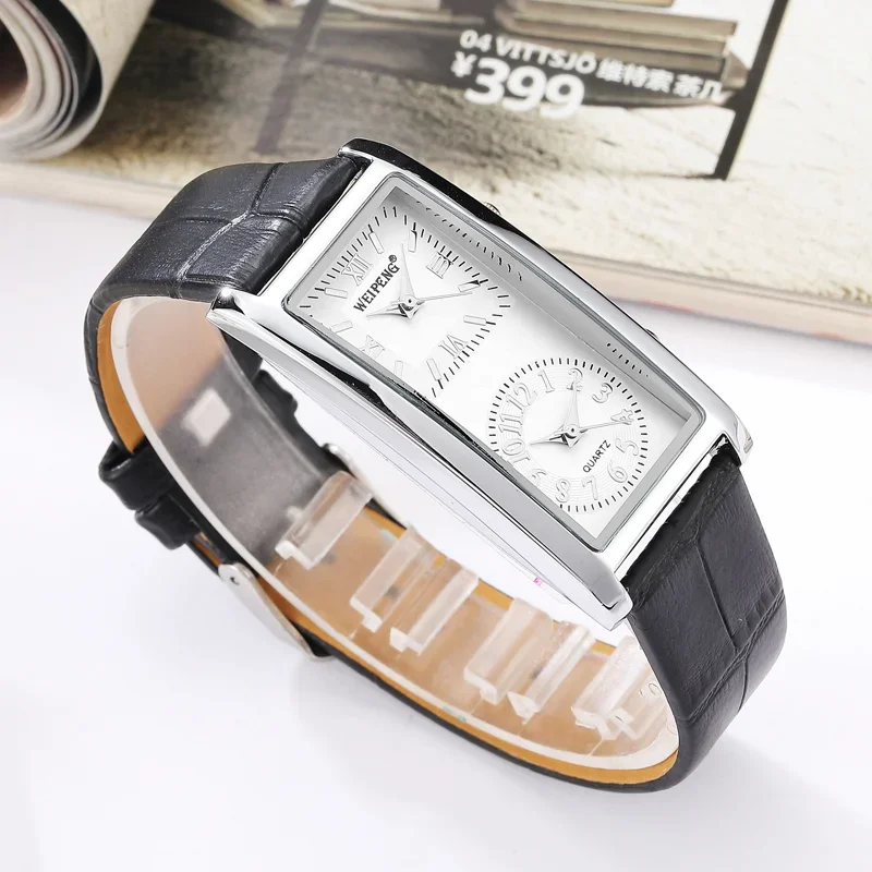 2024 Ladies Casual Watch 2 Dial Time Zone Womens Fashion Wristwatch Elegant Quartz Clock  Leather Strap Relogio Feminino