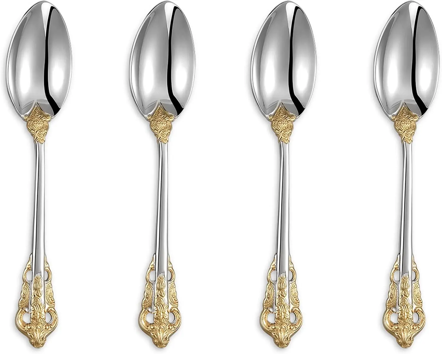 Luxury 6.3' Teaspoons, 18/10 Stainless Steel, Gorgeous Small Spoons, Stirring, Mixing, Sugar, Cake, Dessert Spoons, Mini Antipas