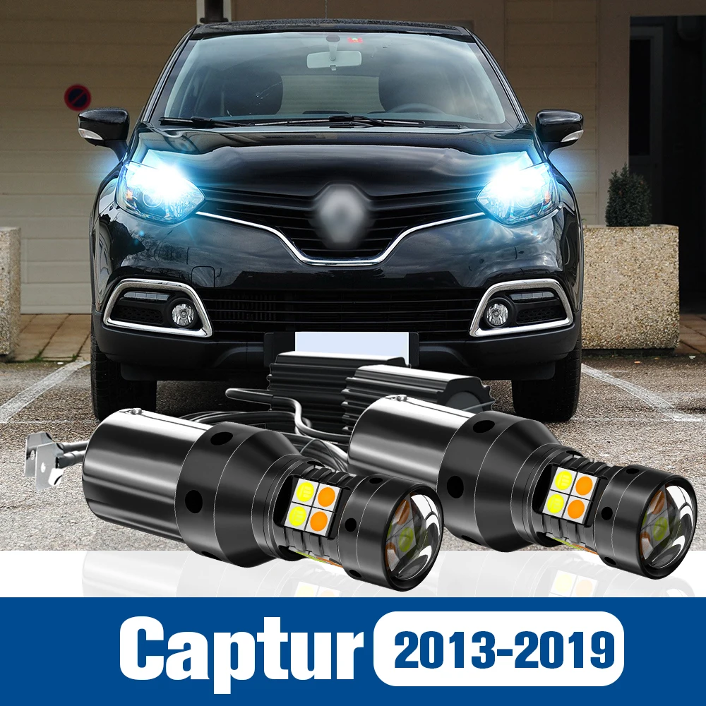 

2x LED Dual Mode Turn Signal+Daytime Running Light DRL Accessories Canbus For Renault Captur 2013-2019 2014 2015 2016 2017 2018