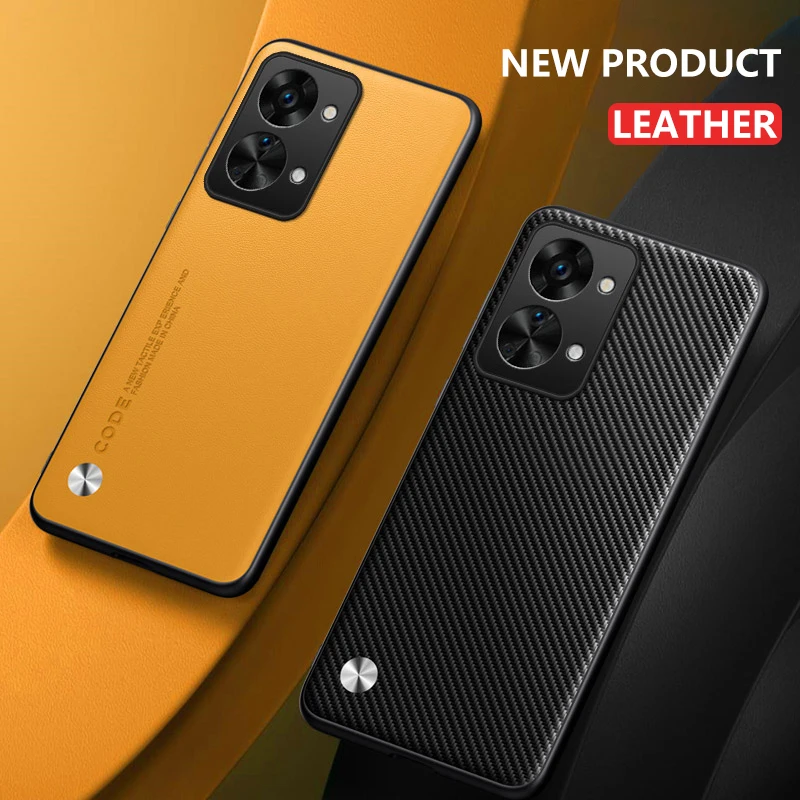 Leather Case for OnePlus Nord 2T 1+ Carbon Fiber Silicone Protection Luxury Phone Cover 1+OnePlusNord2T CPH2399 CPH2401 Coque