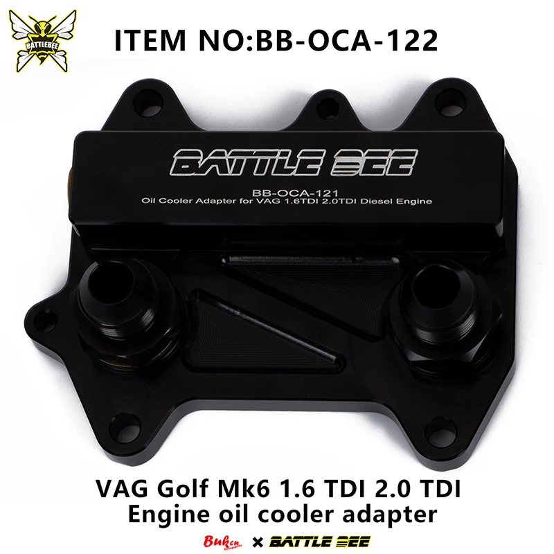 BATTLEBEE Engine Oil Cooler Adapter For VAG Golf Mk6 1.6 TDI 2.0 TDI  Diesel Aluminum Sandwich BB-OCA-122