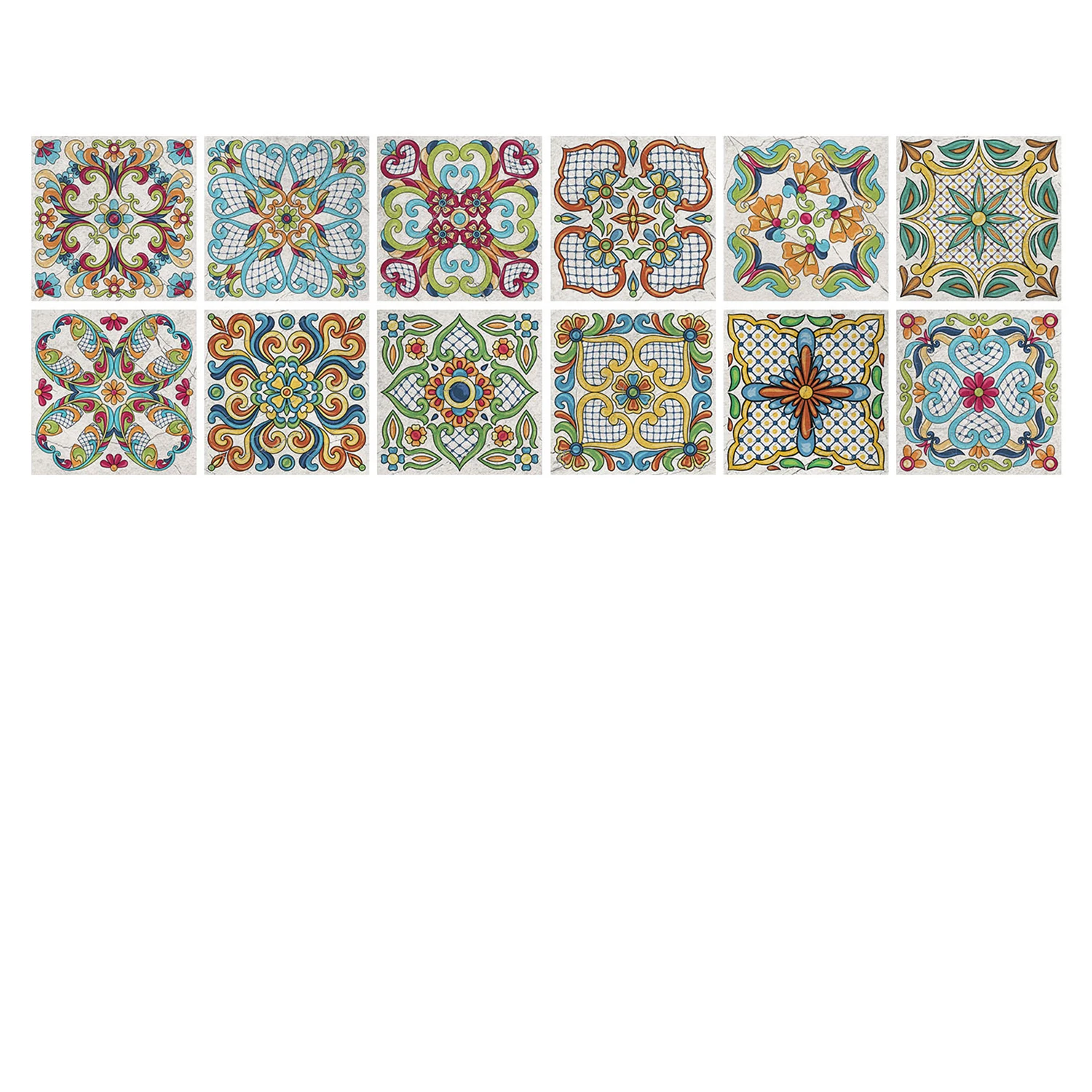 24 Stück europäische Mandala wasserdichte selbst klebende Wanda uf kleber Fliesen aufkleber PVC Küche Schlafzimmer Wohnkultur Tapete – Detail 8