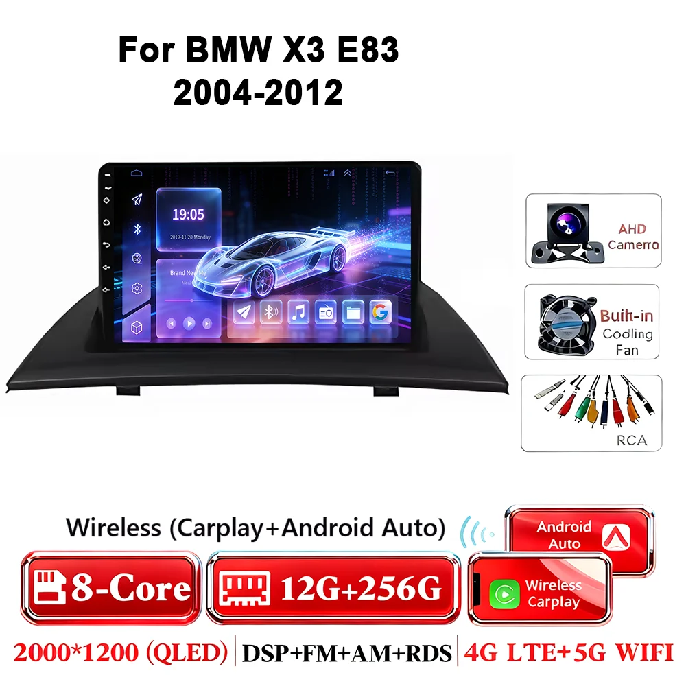 Android 17 autoradio voor BMW X3 E83 2004-2012 multimediaspeler GPS draadloze Carplay navigatiescherm monitor head unit stereo