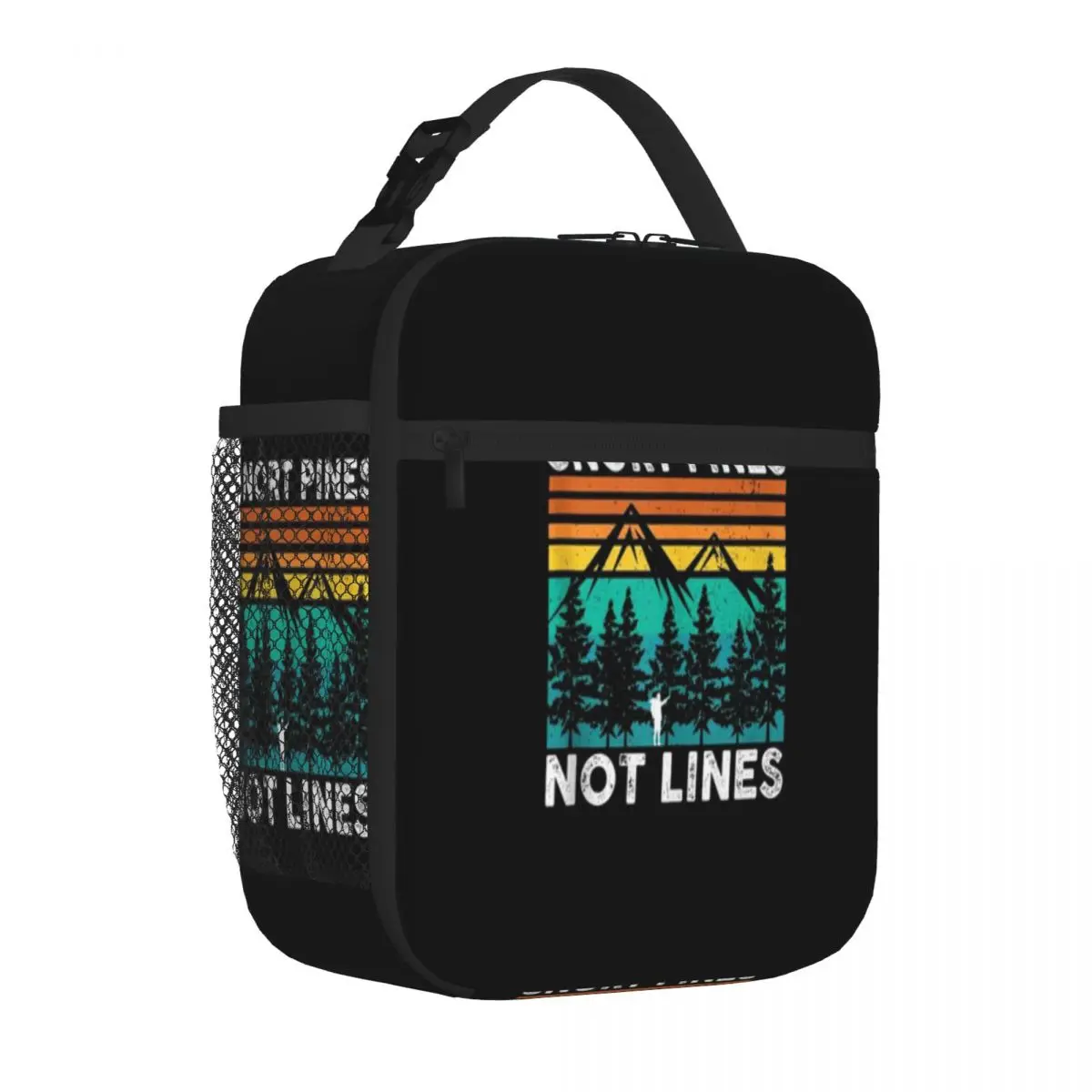 Hot Sale Snort Pines Not Lines Funny Camping Hiking Scout Gift Light Luxury Insulated Snack Tote Mini Travel Lunch Carrier
