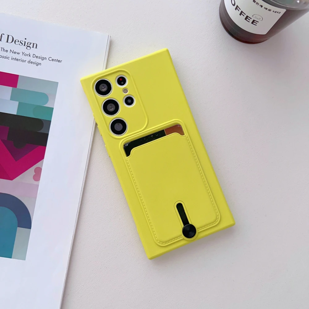 デラックスカラーカード携帯電話ケース,耐衝撃カバー,カード財布,カードスロット,超高,Samsung 21,s20,22,23,24プラス