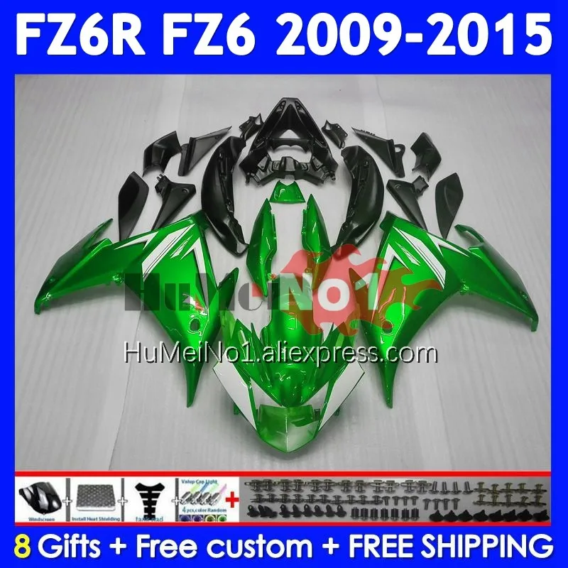 Body For YAMAHA FZ 6R FZ-6R FZ6 Green Black FZ6N 372No.72 FZ6R 09 10 11 12 13 14 15 2009 2010 2011 2012 2013 2014 2015 Fairing