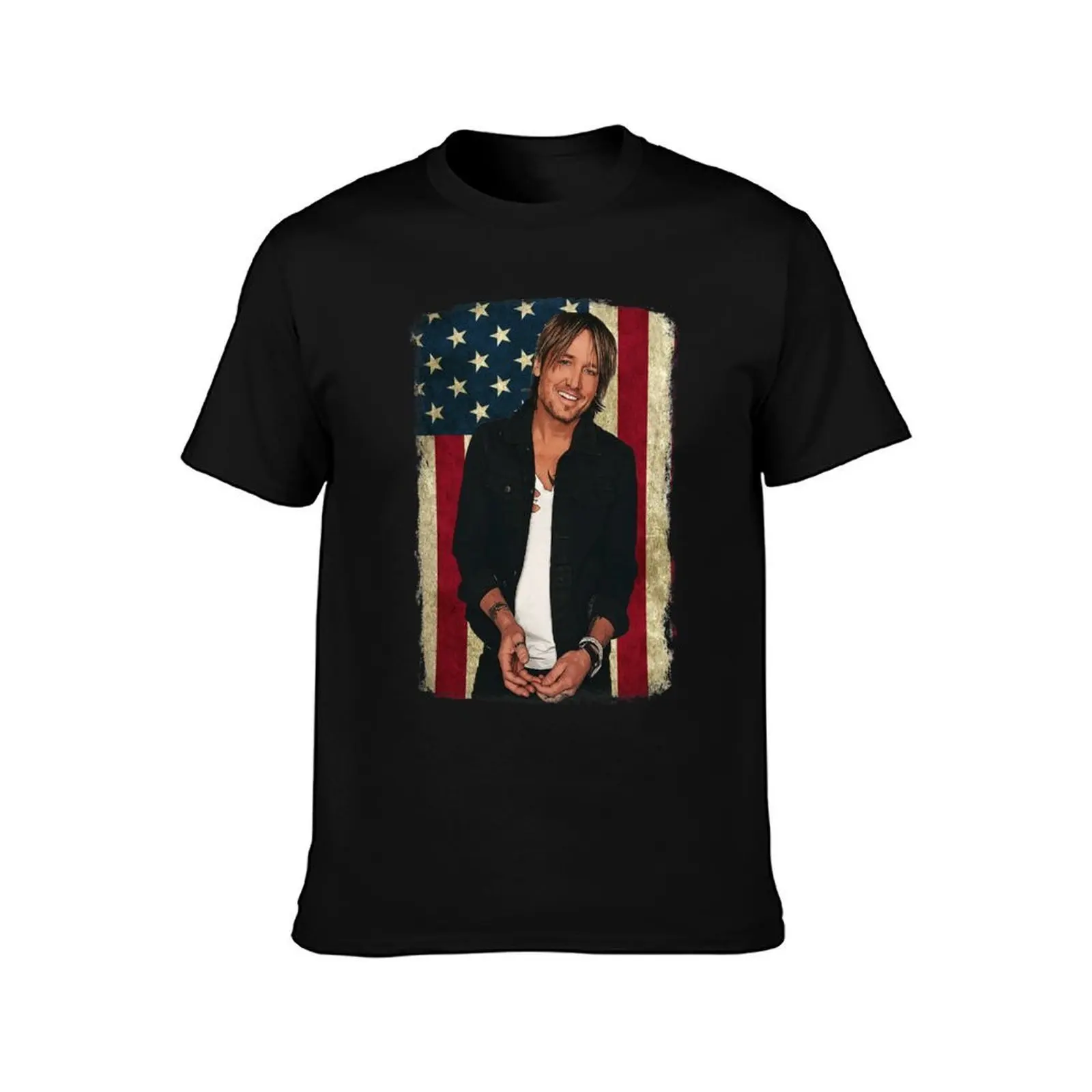 Vintage American Flag Keith Legend T-Shirt Casual Lightweight Short Sleeve Top