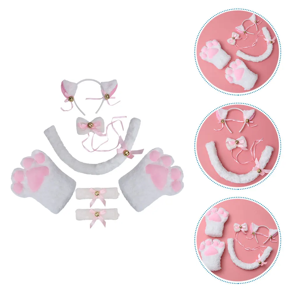 

Durable Cat Ears Headband Costume Props Animal Ear Hairband Kids Party Accessories Creative Tail Hoop Decorative Fabric Seven