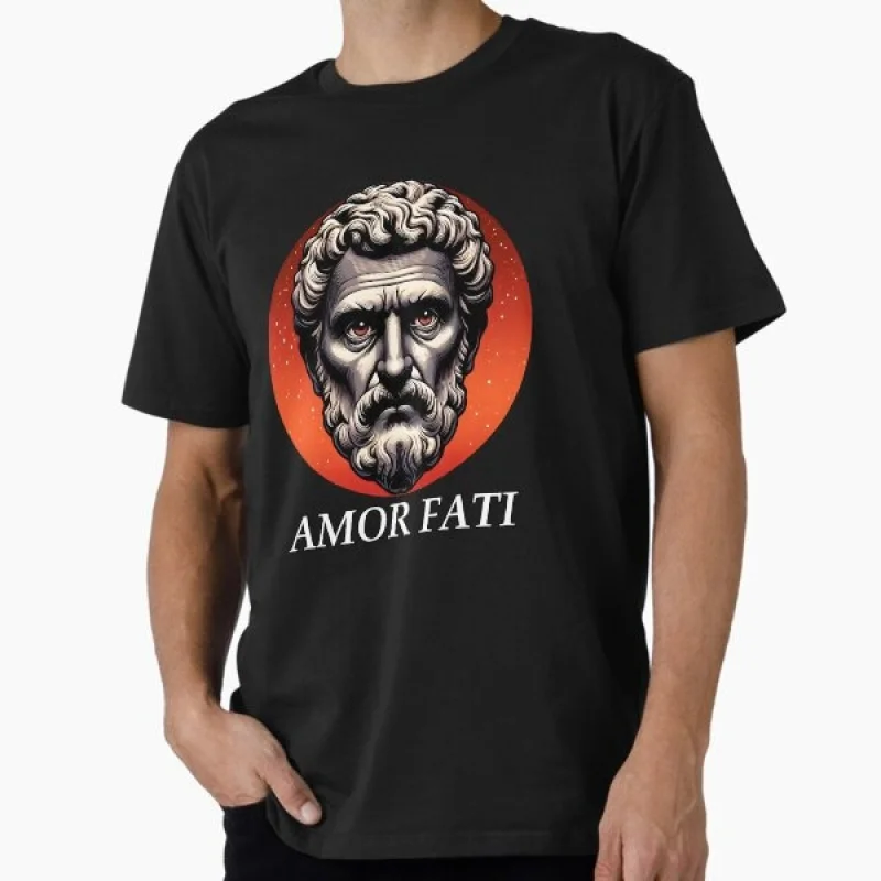 A Stoic View of Life Amor fati stoic philosophy Gift t shirt for men 100% cotton printed Graphic Clothes Large size Tops S-6XL