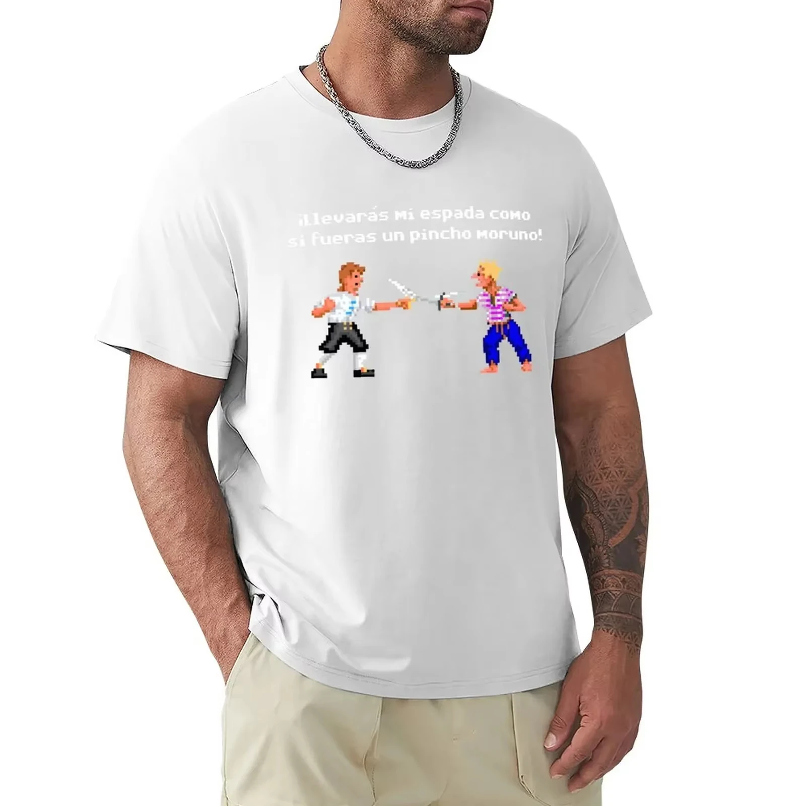 The Secret of Monkey Island 2 (ESP) T-Shirt Anime Clothes Anime Summer Top Mens T Shirt