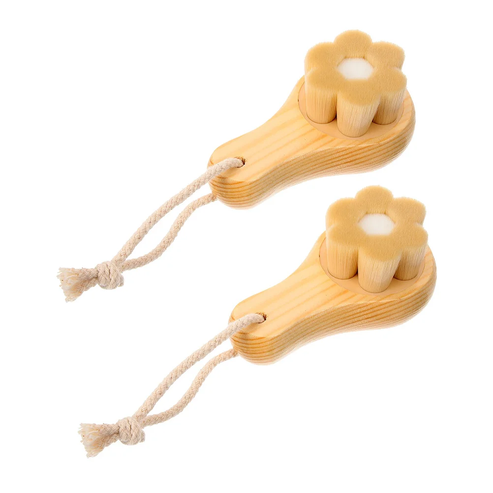 2 szt. Ręczna szczoteczka do oczyszczania twarzy w kształcie kwiatu śliwy, miękkie włosie, delikatne usuwanie zaskórników, szczoteczka do twarzy na sucho, pielęgnacja skóry