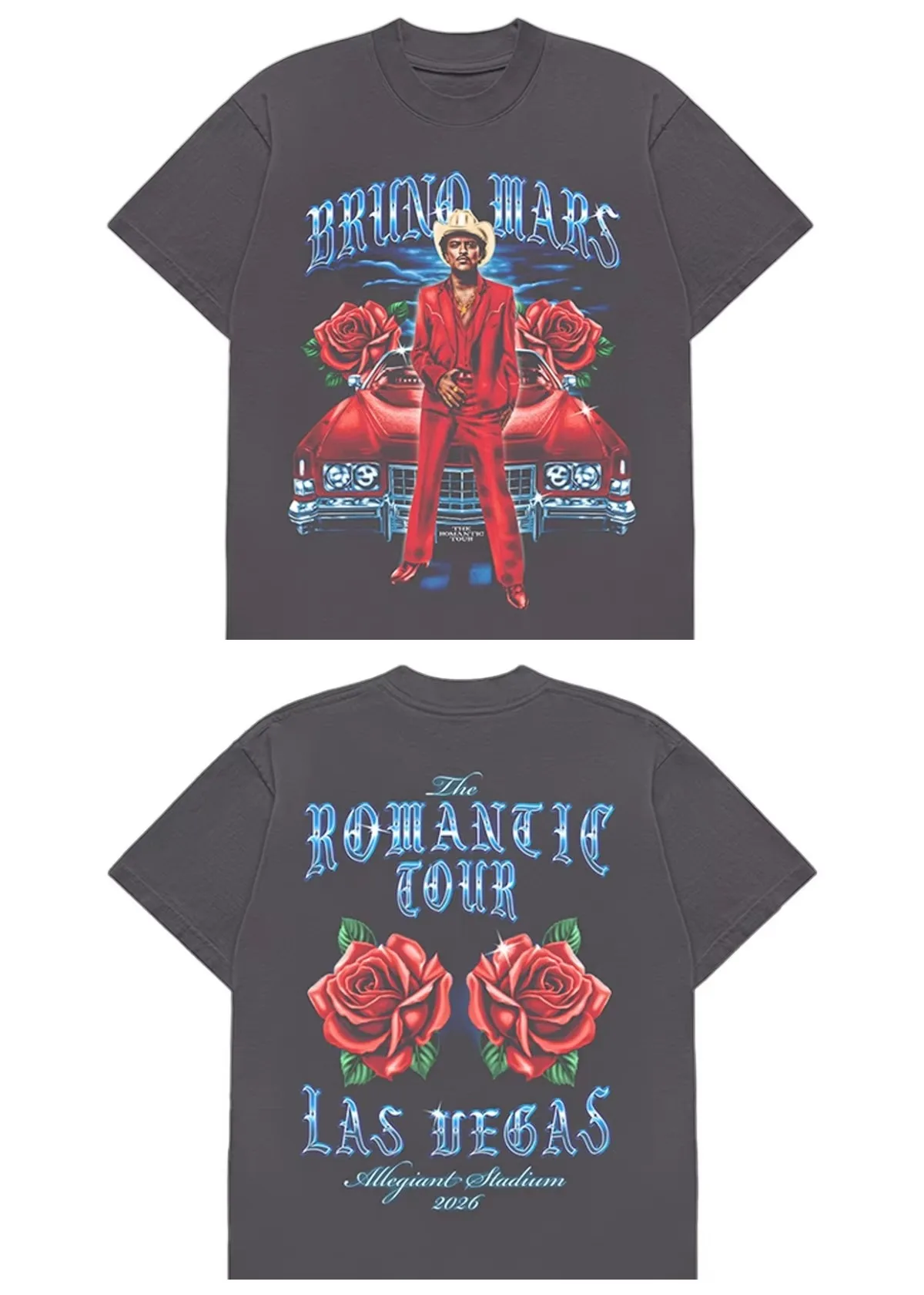 Bruno Mars The Romantic Tour Print T-Shirt Quick Dry Short Sleeve Sport Tee Team Training Uniform Soccer Fan Casual Athletic